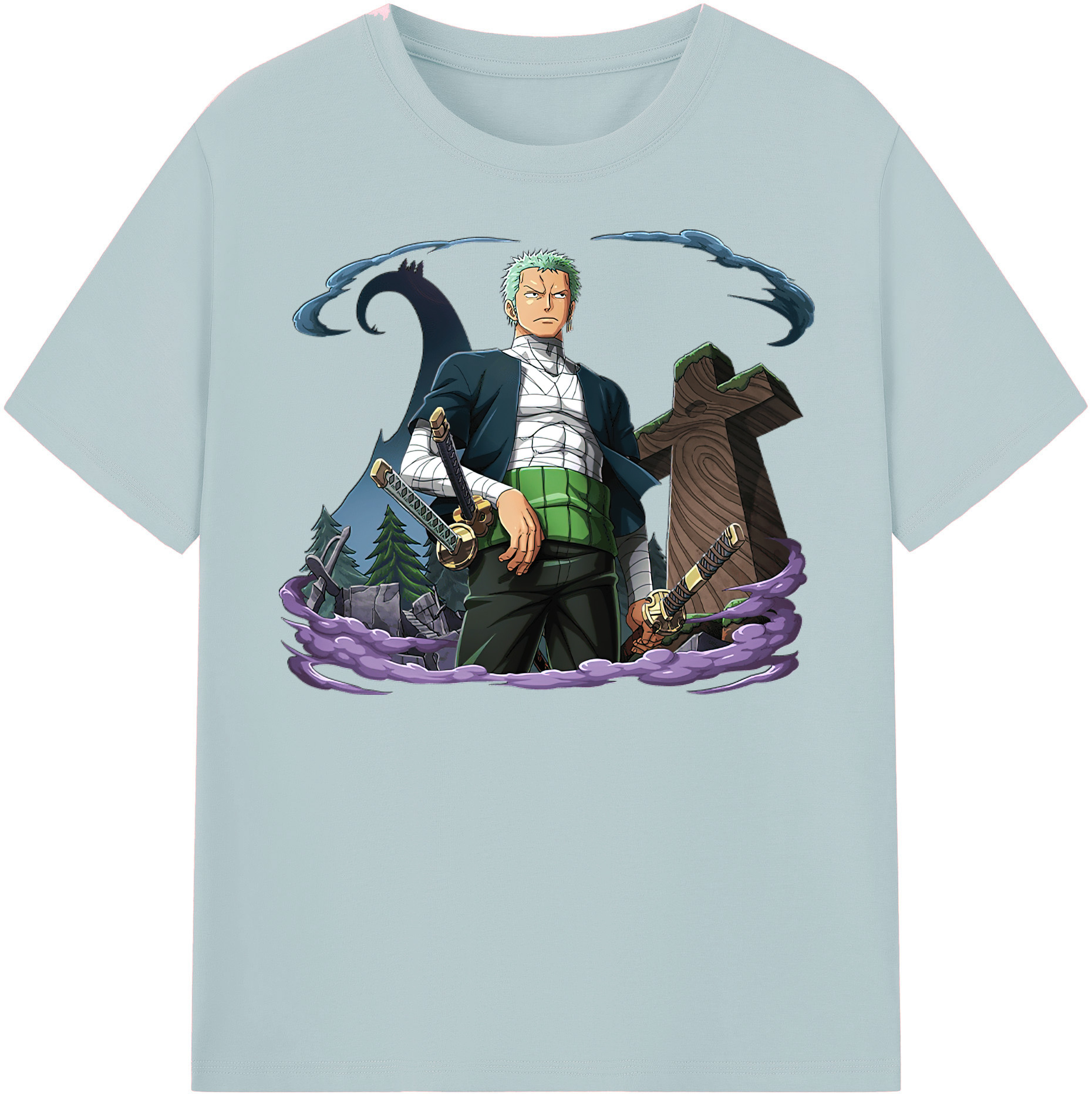 ワンピース ロロノア・ゾロ ONE PIECE Roronoa Zoro 綿100％半袖Tシャツ（フロントプリント）